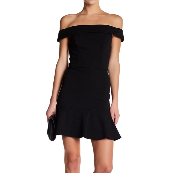 Fit and flare off shoulder little black dress - Picture 1 of 5